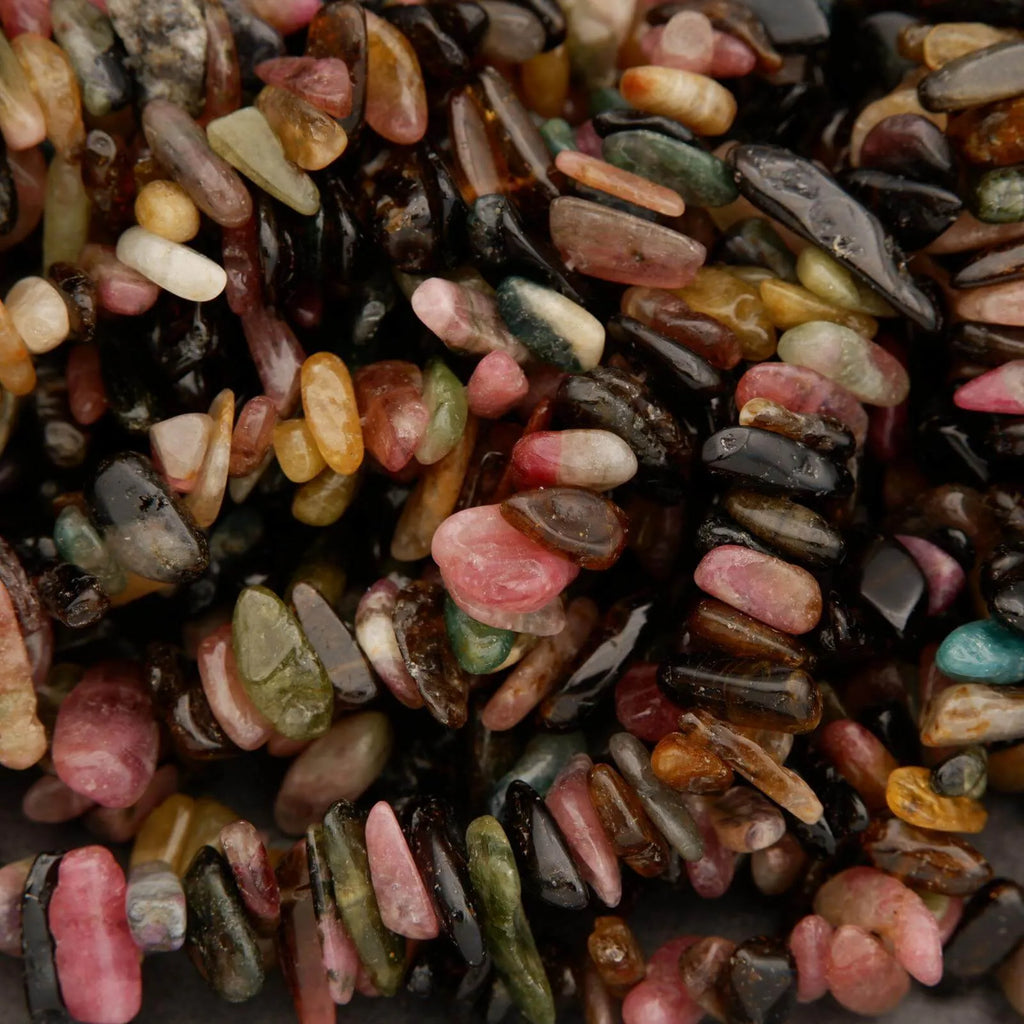 Close-up of multicolored stones with a dark background