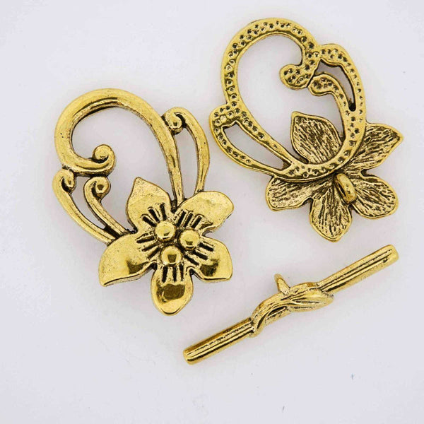 Gold Flower Findings Clasps.