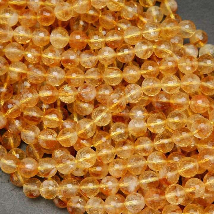 Faceted Citrine Beads.