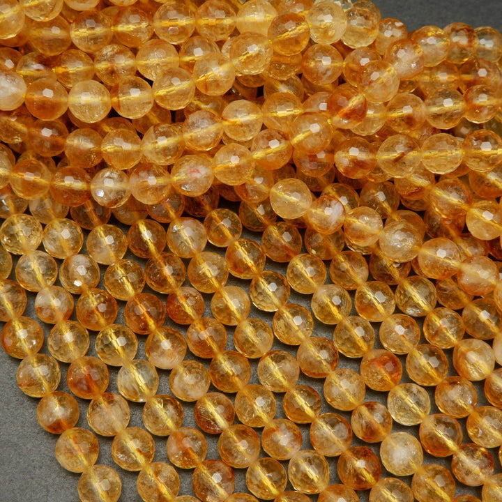 Faceted Citrine Beads.