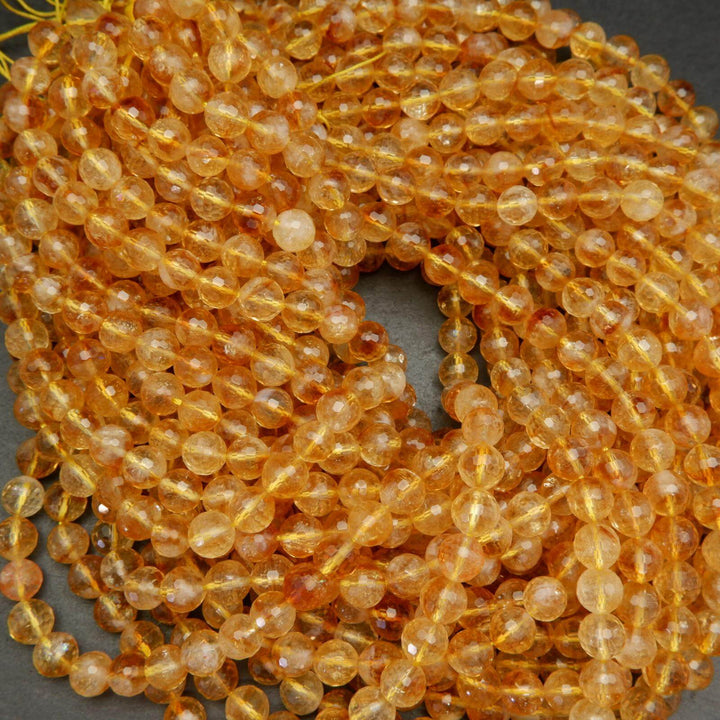 Faceted Citrine Beads.