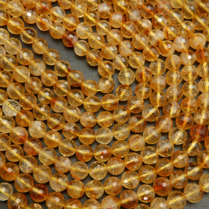 Faceted Citrine Beads.