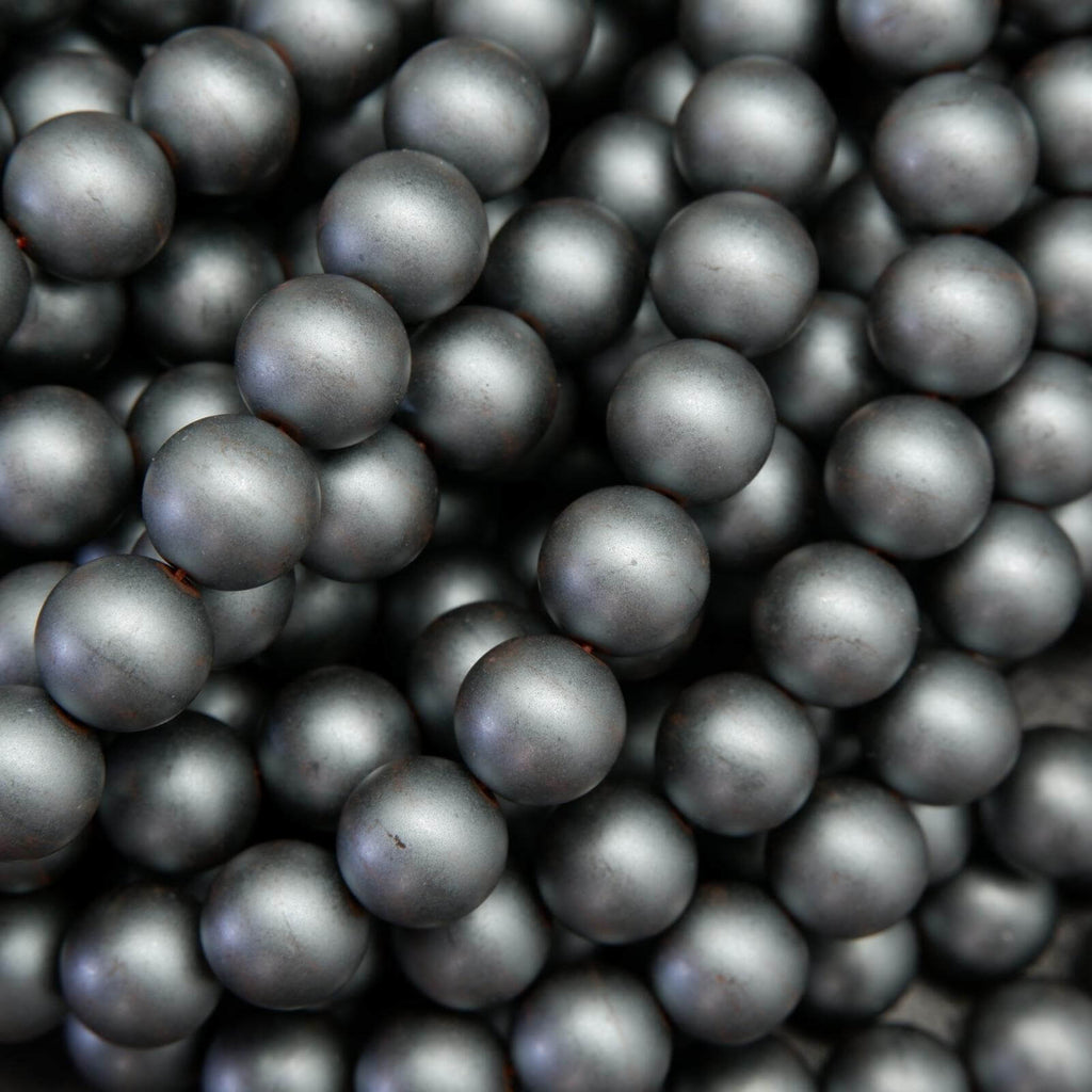 Natural Hematite Beads Matte Finish Metallic Gunmetal– Tejas Beads