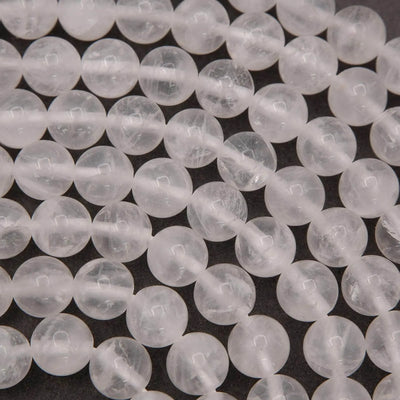 White Snow Quartz · Smooth · Round · 6mm, 8mm, 10mm