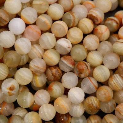 Banded Green Calcite · Smooth · Round · 6mm, 8mm, 10mm