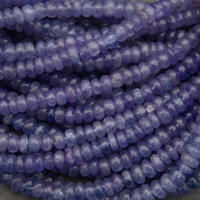 Tanzanite A · Smooth · Rondelle · 4mm, 5mm