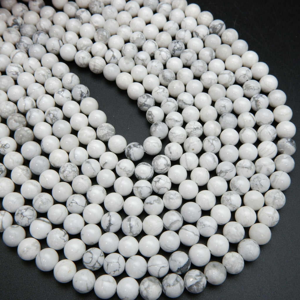 White howlite gemstone beads.