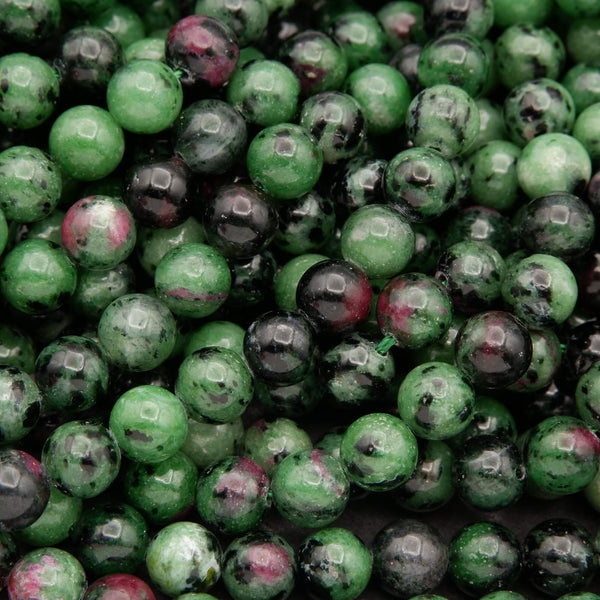 Ruby Zoisite · Smooth · Round · 6mm, 8mm, Tejas Beads