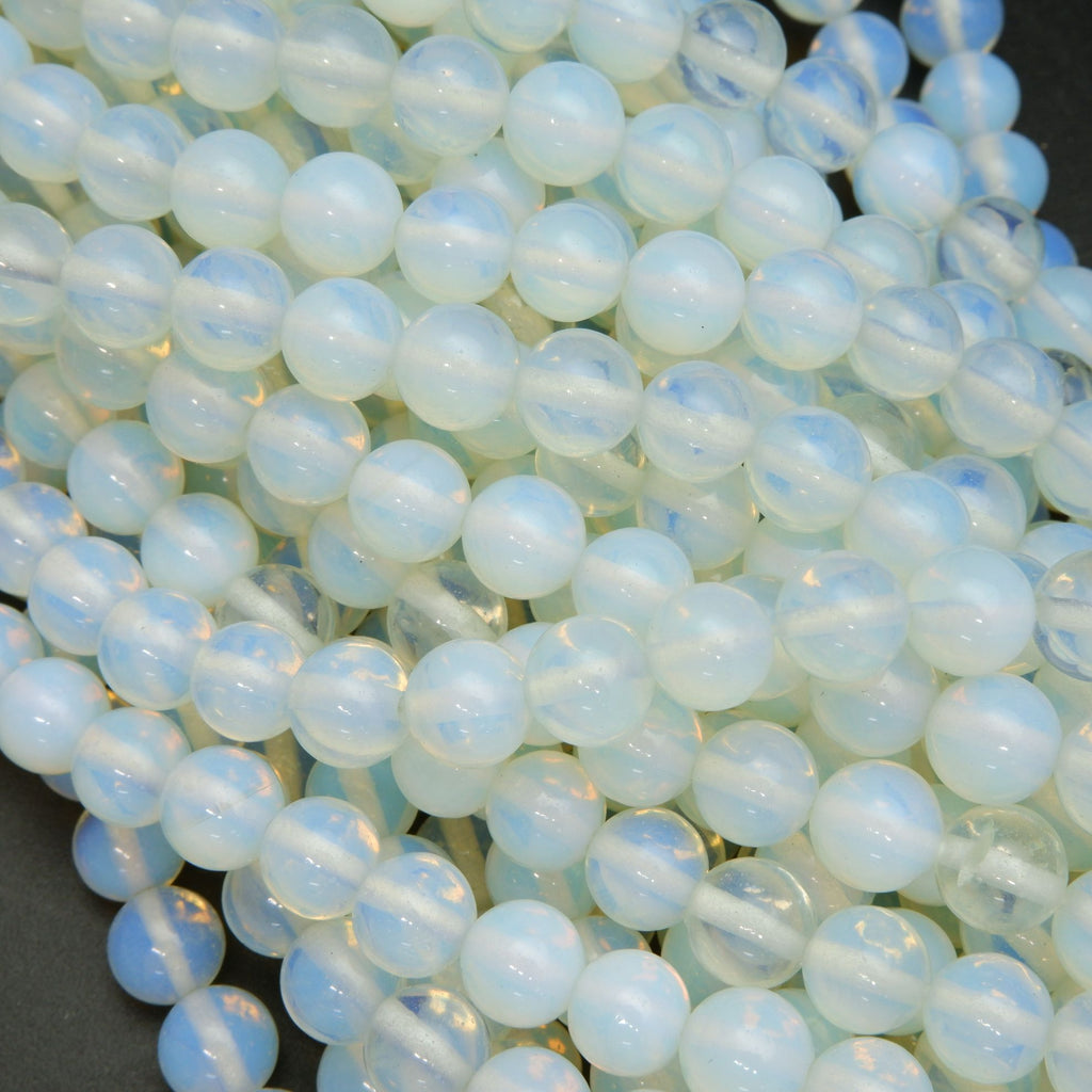 White flash opalite beads.