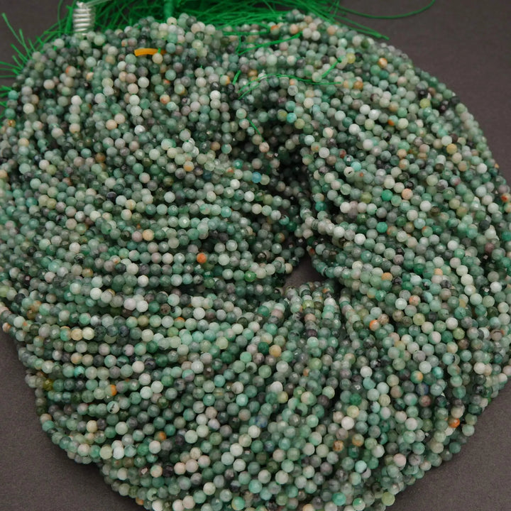 Emerald · Microfaceted · Round · 3mm, 3.5mm, Tejas Beads, Beads