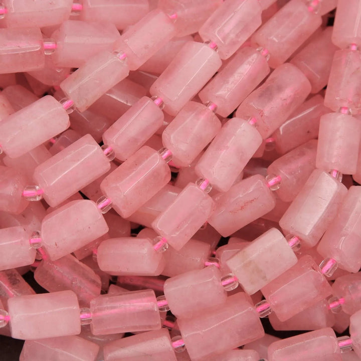 Rose Quartz (alt) · Smooth · Freeform Tube · 7.5mm, Tejas Beads, Beads