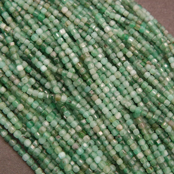 Emerald · Microfaceted · Cube · 2.5mm, Tejas Beads, Beads