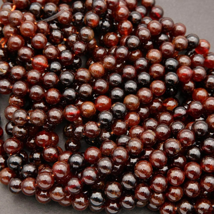 Hessonite Garnet · Smooth · Round · 6mm, 8mm, 10mm, Tejas Beads, Beads
