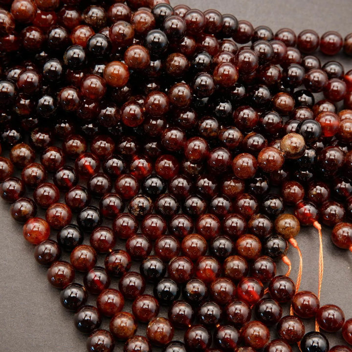 Hessonite Garnet · Smooth · Round · 6mm, 8mm, 10mm, Tejas Beads, Beads