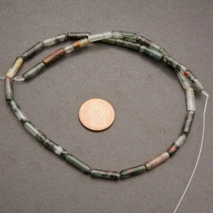 African Bloodstone · Smooth · Tube · 4mm, Tejas Beads, Beads