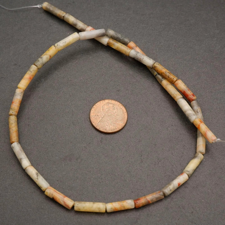 Crazy Lace Agate  · Smooth · Tube · 4mm, Tejas Beads, Uncategorized