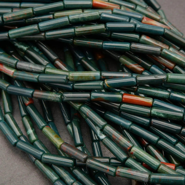 Bloodstone · Smooth · Tube · 4mm, Tejas Beads, Beads