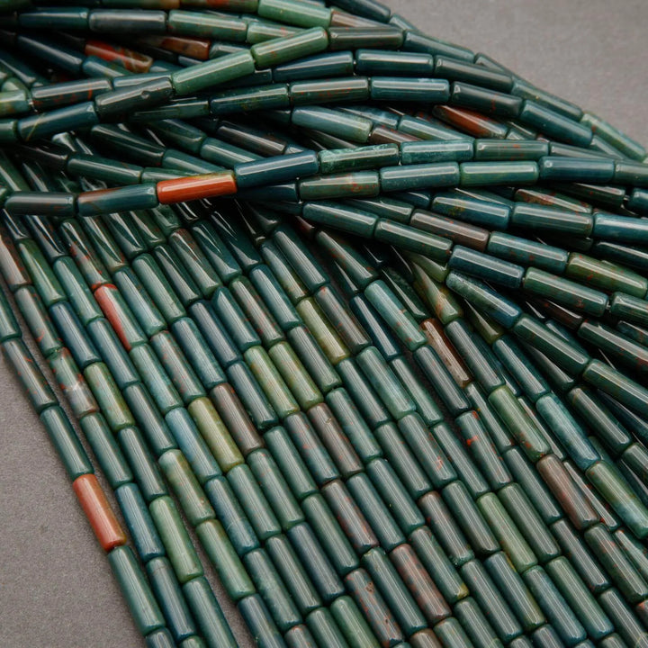 Bloodstone · Smooth · Tube · 4mm, Tejas Beads, Beads