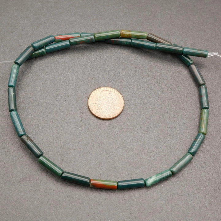 Bloodstone · Smooth · Tube · 4mm, Tejas Beads, Beads