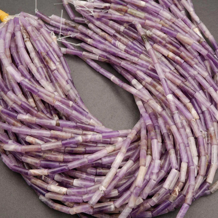 Chevron Amethyst · Smooth · Tube · 4mm, Tejas Beads, Beads