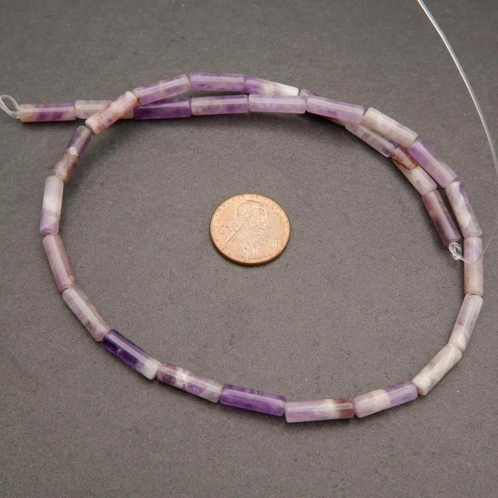 Chevron Amethyst · Smooth · Tube · 4mm, Tejas Beads, Beads