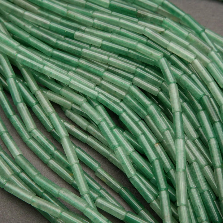 Green Aventurine · Smooth · Tube · 4mm, Tejas Beads, Uncategorized