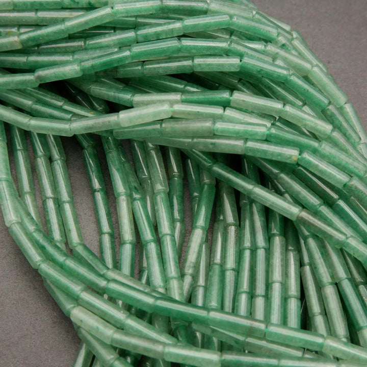 Green Aventurine · Smooth · Tube · 4mm, Tejas Beads, Uncategorized