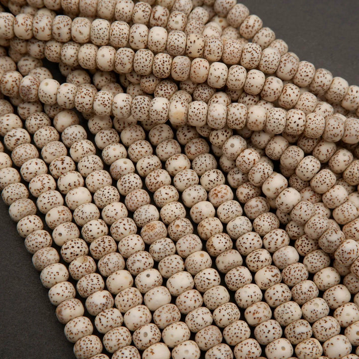 Star & Moon Bodhi Seed · Smooth · Rondelle · 6x8mm, Tejas Beads, Beads