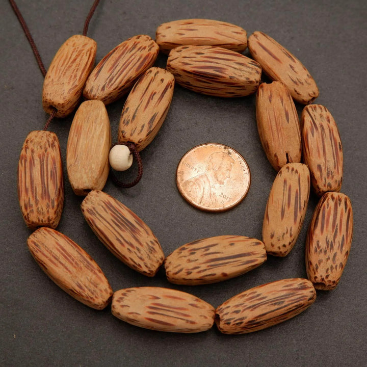 Coconut Palm Wood · Smooth · Square Barrel · 10x24mm, Tejas Beads, Beads