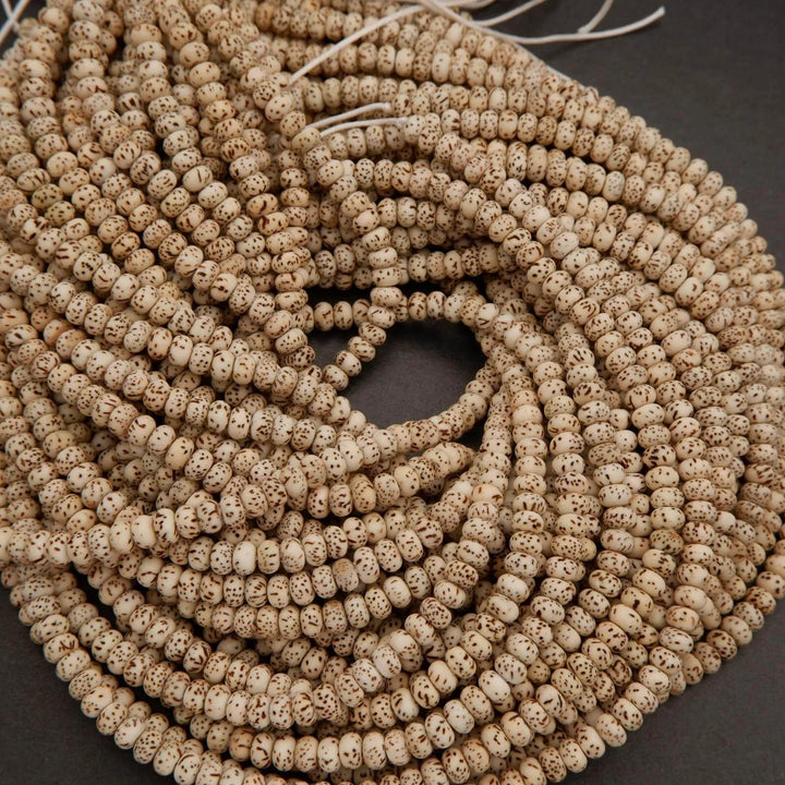 Star & Moon Bodhi Seed · Smooth · Rondelle · 4x6mm, Tejas Beads, Beads
