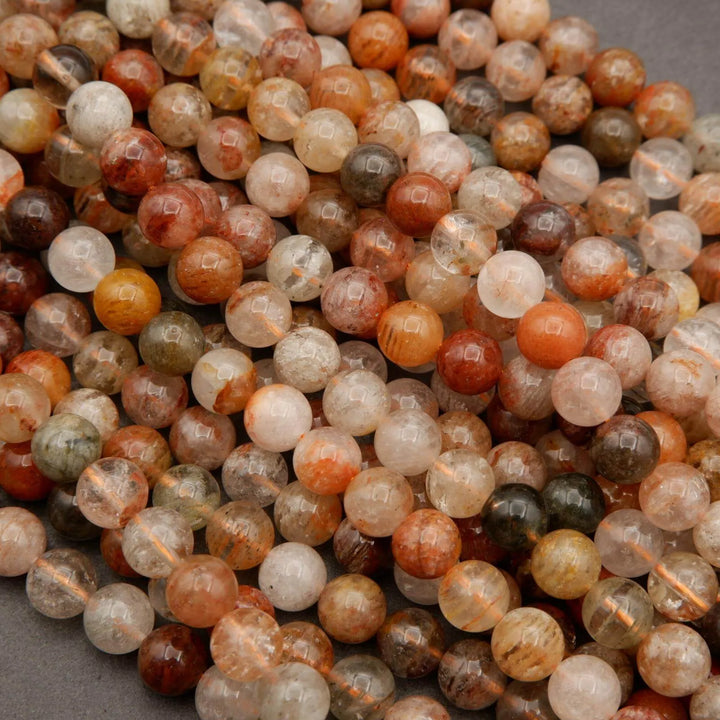 Multicolor Phantom Quartz · Smooth · Round · 6mm, 8mm, 10mm, Tejas Beads, Uncategorized