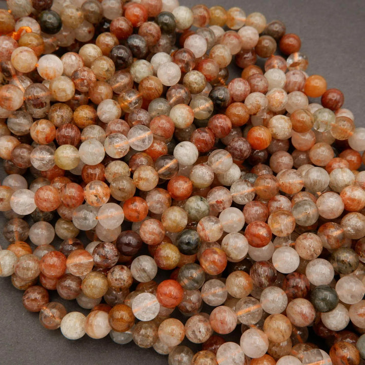 Multicolor Phantom Quartz · Smooth · Round · 6mm, 8mm, 10mm, Tejas Beads, Uncategorized
