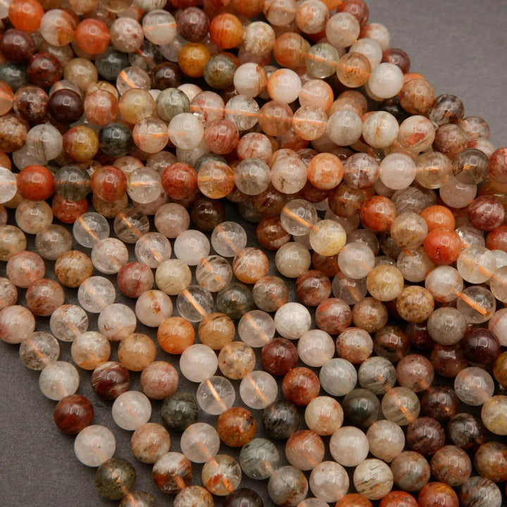 Multicolor Phantom Quartz · Smooth · Round · 6mm, 8mm, 10mm, Tejas Beads, Uncategorized