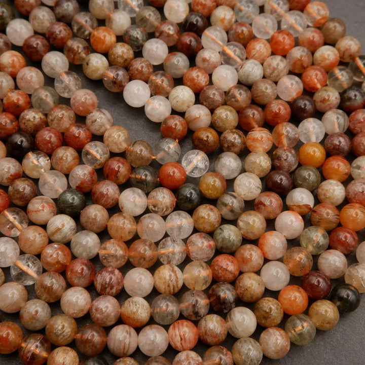 Multicolor Phantom Quartz · Smooth · Round · 6mm, 8mm, 10mm, Tejas Beads, Uncategorized