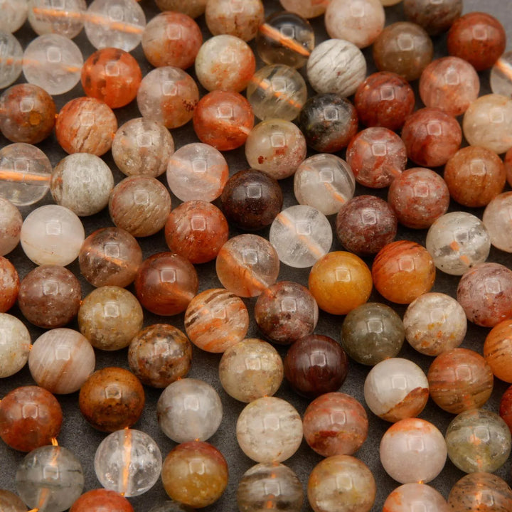 Multicolor Phantom Quartz · Smooth · Round · 6mm, 8mm, 10mm, Tejas Beads, Uncategorized