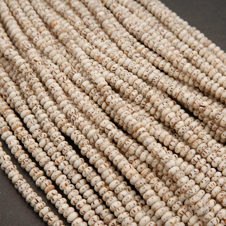 Star & Moon Bodhi Seed · Smooth · Rondelle · 4.5mm, Tejas Beads, Beads