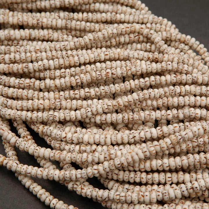 Star & Moon Bodhi Seed · Smooth · Rondelle · 4.5mm, Tejas Beads, Beads