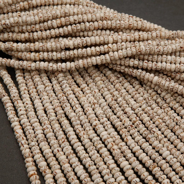 Star & Moon Bodhi Seed · Smooth · Rondelle · 4.5mm, Tejas Beads, Beads