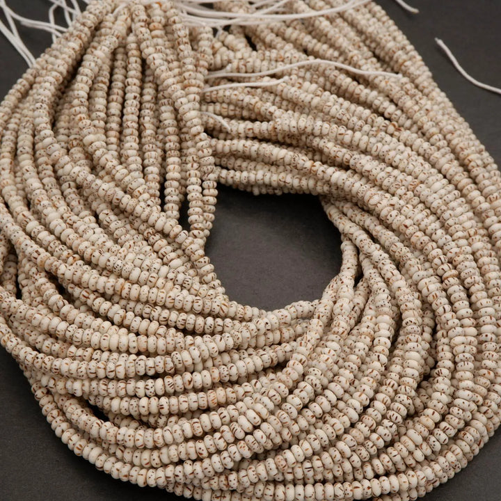 Star & Moon Bodhi Seed · Smooth · Rondelle · 4.5mm, Tejas Beads, Beads