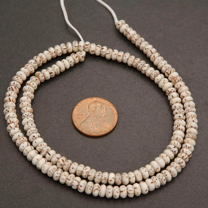 Star & Moon Bodhi Seed · Smooth · Rondelle · 4.5mm, Tejas Beads, Beads