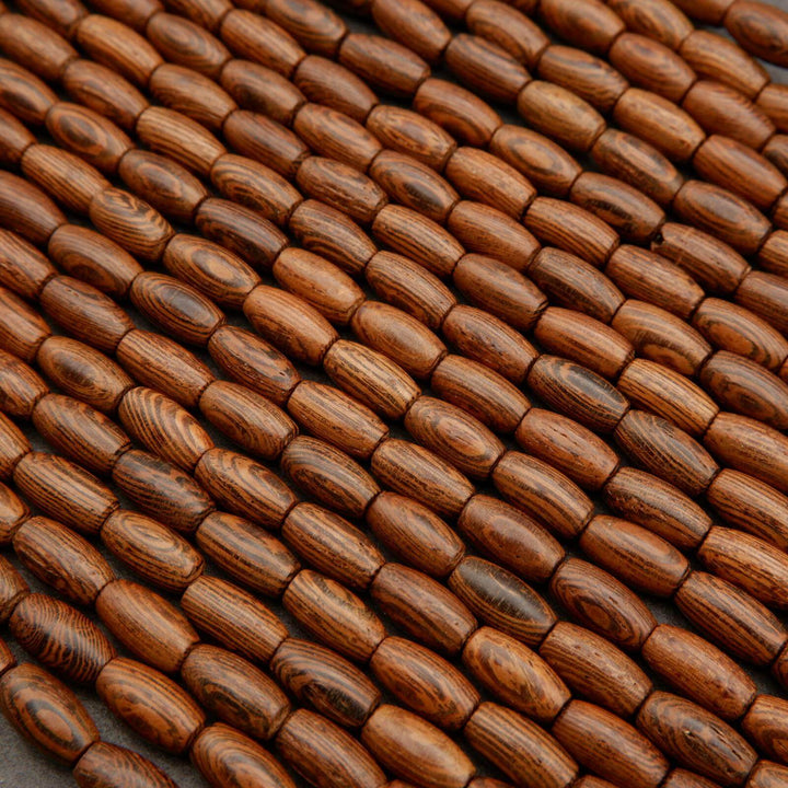 Brown Wood · Smooth · Barrel · 5x10mm, Tejas Beads, Beads