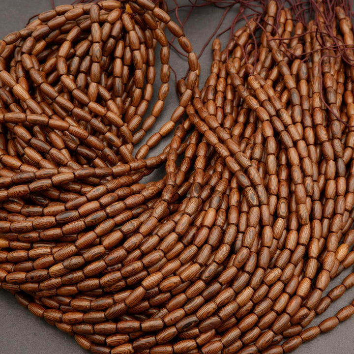 Brown Wood · Smooth · Barrel · 5x10mm, Tejas Beads, Beads