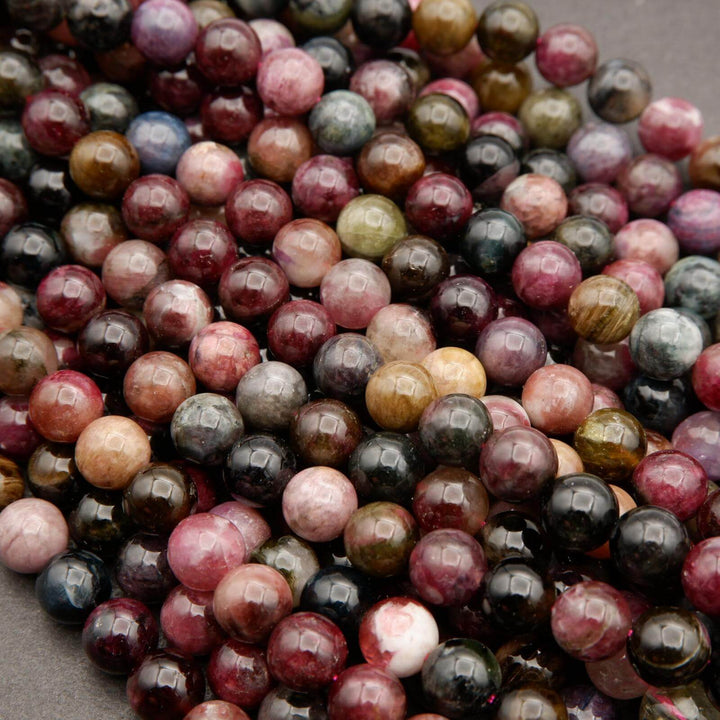 Watermelon Tourmaline · Smooth · Round · 6mm, 8mm, 10mm, Tejas Beads, Beads