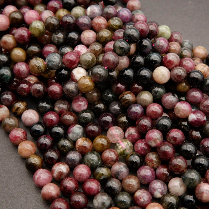 Watermelon Tourmaline · Smooth · Round · 6mm, 8mm, 10mm, Tejas Beads, Beads
