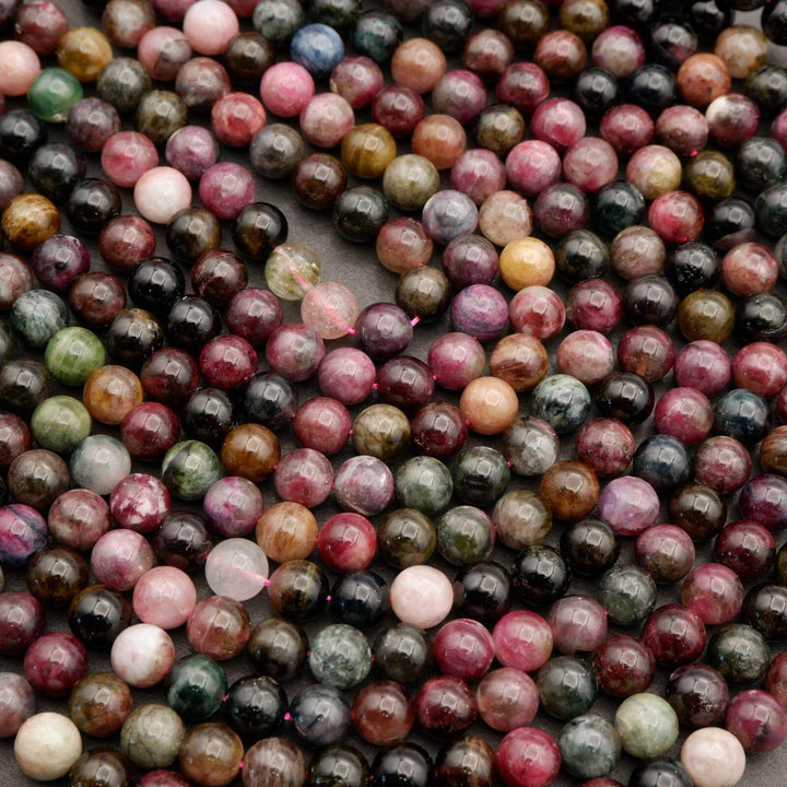 Watermelon Tourmaline · Smooth · Round · 6mm, 8mm, 10mm, Tejas Beads, Beads