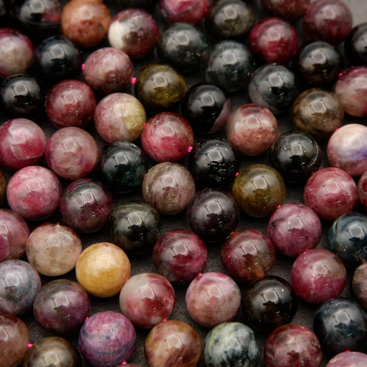 Watermelon Tourmaline · Smooth · Round · 6mm, 8mm, 10mm, Tejas Beads, Beads