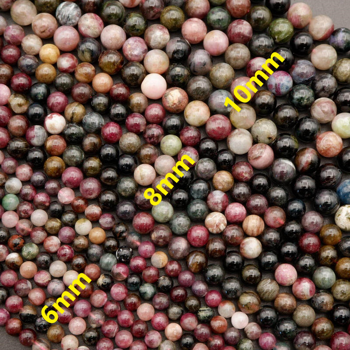 Watermelon Tourmaline · Smooth · Round · 6mm, 8mm, 10mm, Tejas Beads, Beads