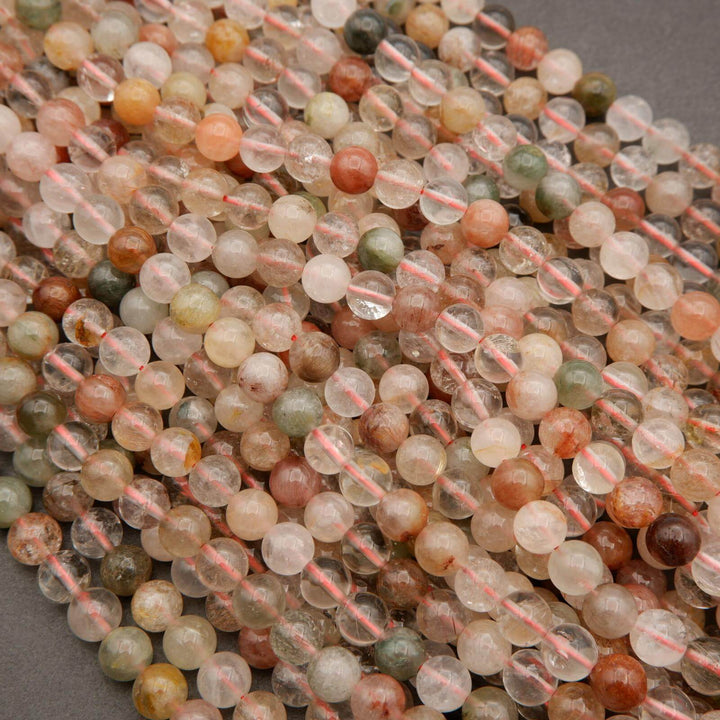 Rutilated Phantom Quartz · Smooth · Round · 6mm, 8mm, 10mm, Tejas Beads, Beads