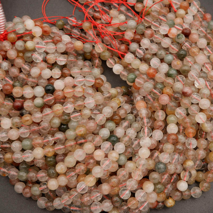 Rutilated Phantom Quartz · Smooth · Round · 6mm, 8mm, 10mm, Tejas Beads, Beads