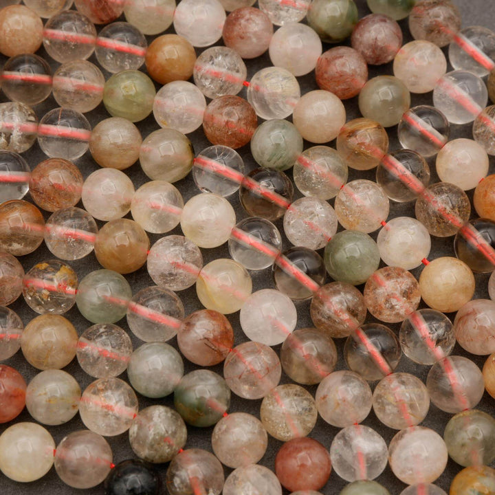 Rutilated Phantom Quartz · Smooth · Round · 6mm, 8mm, 10mm, Tejas Beads, Beads